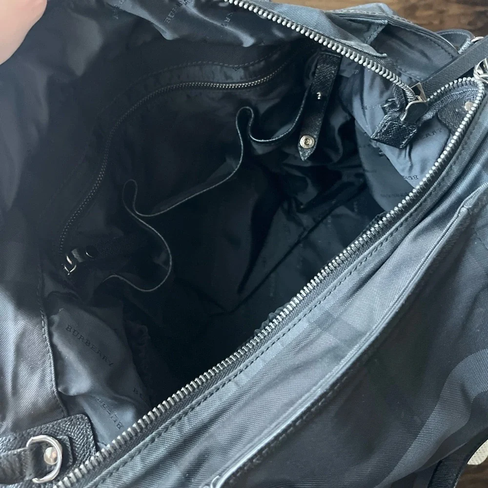 Burberry Graceford Nylon Tonal Check Diaper Bag